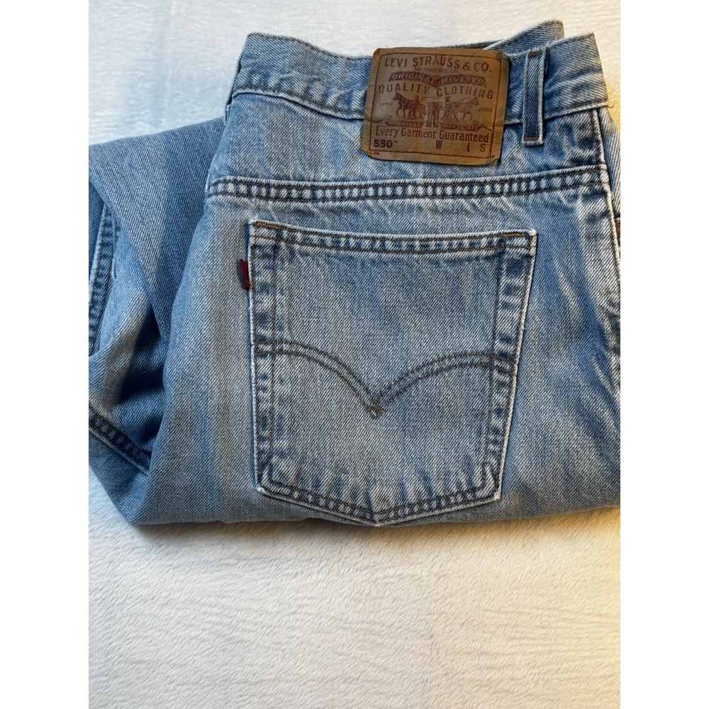 Vintage Levi's 550 Relaxed Fit Jeans 20 W S Light Wash Tapered Leg Made in USA